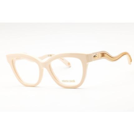 Roberto Cavalli Women's Eyeglasses - Shiny Beige Acetate Cat Eye Frame | VRC072 09X7 ,