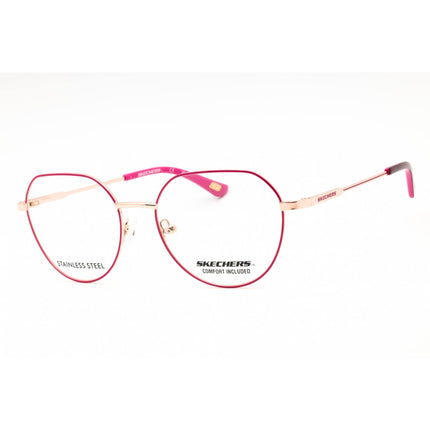 Skechers Women's Eyeglasses - Shiny Rose Gold Metal Full Rim Geometric | SE2185 028 ,