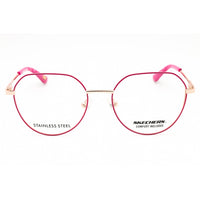 Skechers Women's Eyeglasses - Shiny Rose Gold Metal Full Rim Geometric | SE2185 028 ,