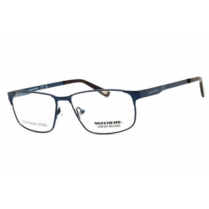 Skechers Men's Eyeglasses - Matte Blue Metal Full Rim Rectangular Frame | SE3376 091 ,