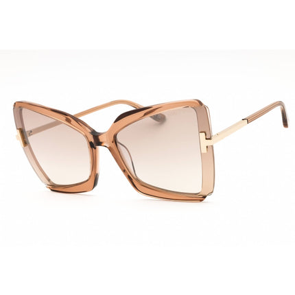 Tom Ford Women's Sunglasses - Shiny Beige Havana Plastic Full Rim | FT0766 GIA 57G ,