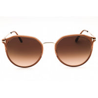 Tom Ford Women's Sunglasses - Shiny Light Brown Metal Full Rim Round | FT0897-K 45F ,