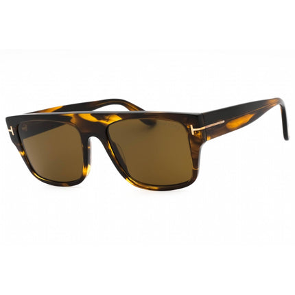 Tom Ford Men's Sunglasses - Shiny Dark Brown Acetate Square Shape Frame | FT0907 48J ,