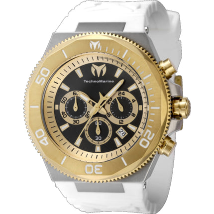 Technomarine Men's Watch - Manta Ocean Chronograph Gold Tone, Black Dial | TM-224019 ,