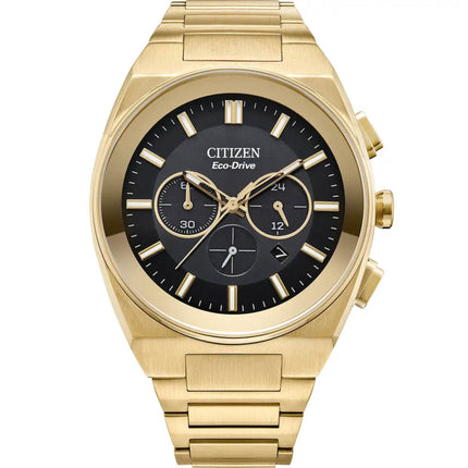 Citizen Men's Watch - Axiom SC Chrono Black Dial Yellow Gold Bracelet | CA4582-54E ,