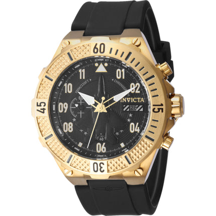 Invicta Men's Watch - Aviator Quartz Chronograph Black Silicone Strap Date | 39889 ,