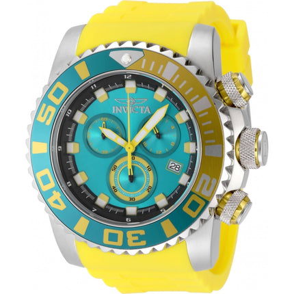 Invicta Men's Watch - Sea Hunter Chronograph Blue Dial Yellow Silicone Strap | 48983 ,
