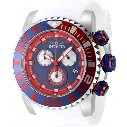 Invicta Men's Watch - Sea Hunter Chronograph Blue Dial White Silicone Strap | 48989 ,