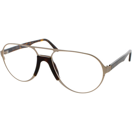 Andy Wolf Men's Eyeglasses - Gold Brown Metal/Acetate Aviator Full Rim Frame | Adams B ,