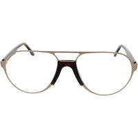 Andy Wolf Men's Eyeglasses - Gold Brown Metal/Acetate Aviator Full Rim Frame | Adams B ,