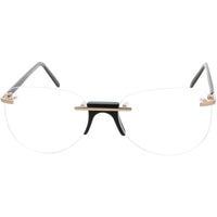 Andy Wolf Men's Eyeglasses - Black Metal/Acetate Pilot Shape Rimless Frame | Faria A ,