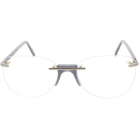 Andy Wolf Men's Eyeglasses - Dark Grey Metal/Acetate Pilot Rimless Frame | Faria F ,