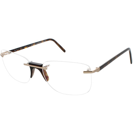 Andy Wolf Men's Eyeglasses - Havana Metal/Acetate Rimless Frame Demo Lens | Fenn B ,