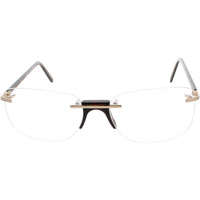 Andy Wolf Men's Eyeglasses - Havana Metal/Acetate Rimless Frame Demo Lens | Fenn B ,