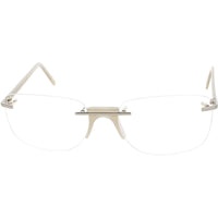 Andy Wolf Men's Eyeglasses - Grey Metal/Acetate Square Shape Rimless Frame | Fenn C ,