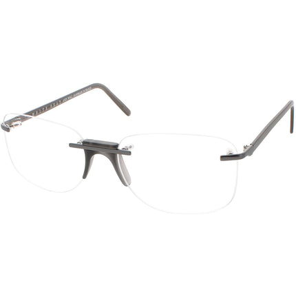 Andy Wolf Men's Eyeglasses - Dark Grey Metal/Acetate Square Rimless Frame | Fenn D ,