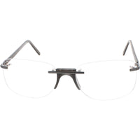 Andy Wolf Men's Eyeglasses - Dark Grey Metal/Acetate Square Rimless Frame | Fenn D ,