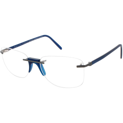 Andy Wolf Men's Eyeglasses - Blue Metal/Acetate Square Shape Rimless Frame | Fenn F ,