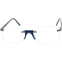 Andy Wolf Men's Eyeglasses - Blue Metal/Acetate Square Shape Rimless Frame | Fenn F ,