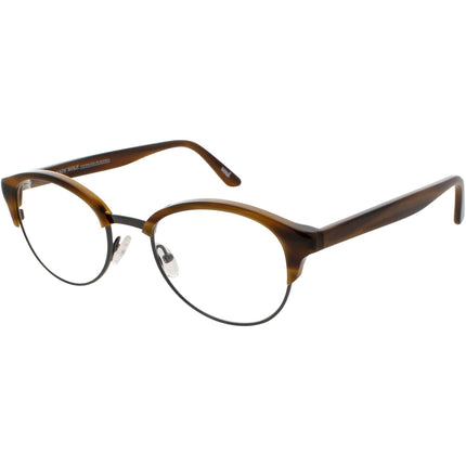 Andy Wolf Unisex Eyeglasses - Brown Metal/Acetate Round Shape Frame Demo Lens | 4543 F ,