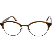 Andy Wolf Unisex Eyeglasses - Brown Metal/Acetate Round Shape Frame Demo Lens | 4543 F ,