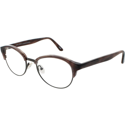 Andy Wolf Unisex Eyeglasses - Brown Metal/Acetate Round Shape Frame Demo Lens | 4543 G ,