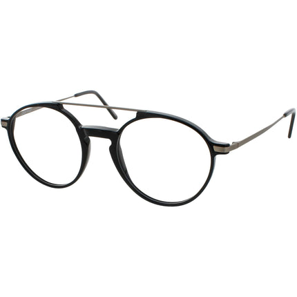 Andy Wolf Unisex Eyeglasses - Black/Gold Metal/Acetate Aviator Full Rim Frame | 4547 A ,