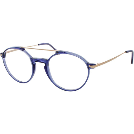 Andy Wolf Unisex Eyeglasses - Blue/Gold Metal/Acetate Aviator Full Rim Frame | 4547 G ,
