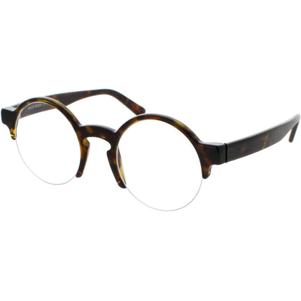 Andy Wolf Unisex Eyeglasses - Tortoise Acetate Round Shape Half Rim Frame | 4554 B ,