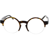 Andy Wolf Unisex Eyeglasses - Tortoise Acetate Round Shape Half Rim Frame | 4554 B ,
