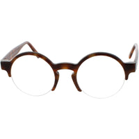 Andy Wolf Unisex Eyeglasses - Havana Acetate Round Half Rim Frame Demo Lens | 4554 C ,