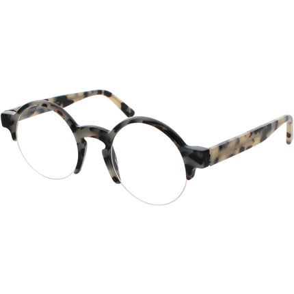 Andy Wolf Unisex Eyeglasses - Grey Acetate Round Half Rim Frame Demo Lens | 4554 D ,