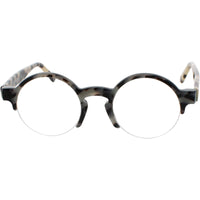 Andy Wolf Unisex Eyeglasses - Grey Acetate Round Half Rim Frame Demo Lens | 4554 D ,