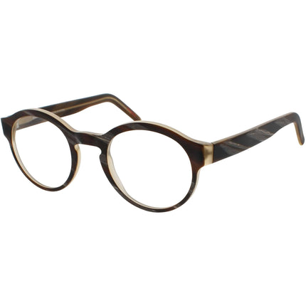 Andy Wolf Unisex Eyeglasses - Brown Acetate Round Full Rim Frame Demo Lens | 4542 E ,