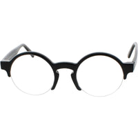 Andy Wolf Unisex Eyeglasses - Black Acetate Round Half Rim Frame Demo Lens | 4554 A ,