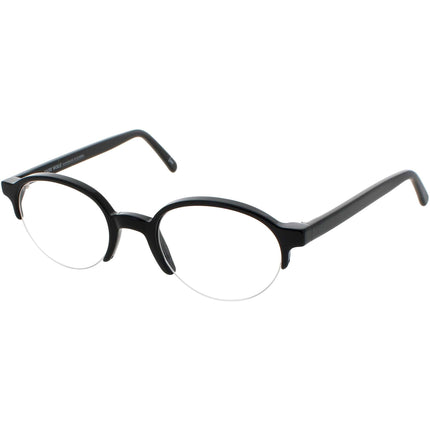 Andy Wolf Unisex Eyeglasses - Black Acetate Round Half Rim Frame Demo Lens | 4555 A ,