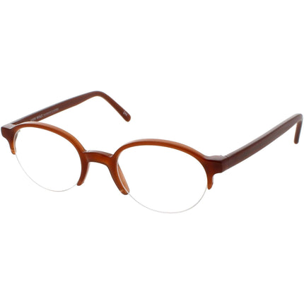 Andy Wolf Unisex Eyeglasses - Brown Acetate Round Half Rim Frame Demo Lens | 4555 C ,