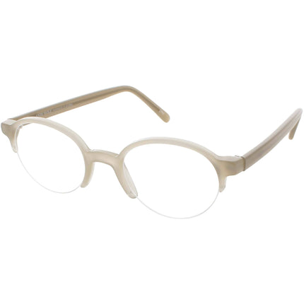 Andy Wolf Unisex Eyeglasses - Crystal Beige Acetate Round Half Rim Frame | 4555 E ,