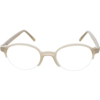Andy Wolf Unisex Eyeglasses - Crystal Beige Acetate Round Half Rim Frame | 4555 E ,