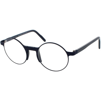 Andy Wolf Unisex Eyeglasses - Blue Metal/Acetate Round Shape Full Rim Frame | Olm E ,