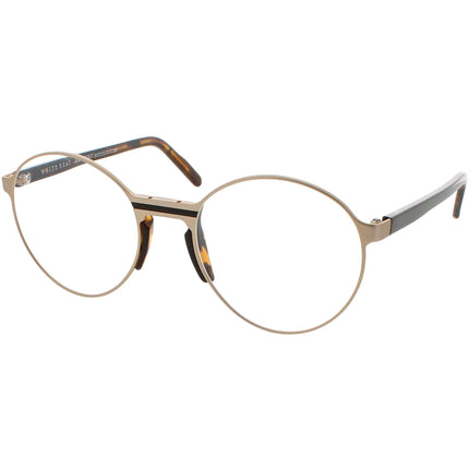 Andy Wolf Unisex Eyeglasses - Gold Brown Metal/Acetate Round Full Rim Frame | Sands B ,
