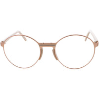 Andy Wolf Unisex Eyeglasses - Beige Rose Gold Metal/Acetate Round Full Rim | Sands D ,