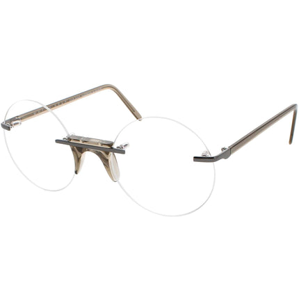 Andy Wolf Unisex Eyeglasses - Blue Metal/Acetate Round Full Rim Frame | Epstein D ,