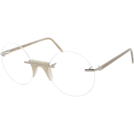 Andy Wolf Unisex Eyeglasses - Orange Rose Gold Metal/Acetate Round Frame | Epstein E ,