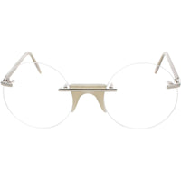 Andy Wolf Unisex Eyeglasses - Orange Rose Gold Metal/Acetate Round Frame | Epstein E ,