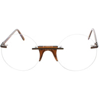 Andy Wolf Unisex Eyeglasses - Grey Brown Metal/Acetate Round Full Rim | Epstein F ,