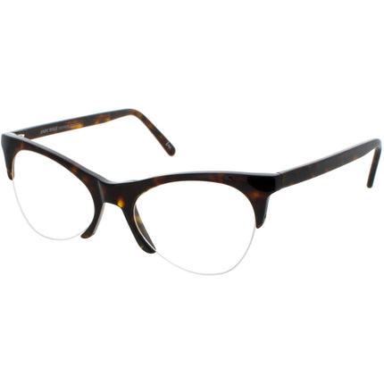 Andy Wolf Women's Eyeglasses - Dark Havana Acetate Cat Eye Half Rim Frame | 5078 B ,