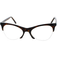 Andy Wolf Women's Eyeglasses - Dark Havana Acetate Cat Eye Half Rim Frame | 5078 B ,