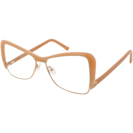 Andy Wolf Women's Eyeglasses - Beige Metal/Acetate Cat Eye Full Rim Frame | 5083 C ,