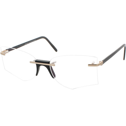 Andy Wolf Women's Eyeglasses - Black Metal/Acetate Irregular Rimless Frame | Zariah A ,